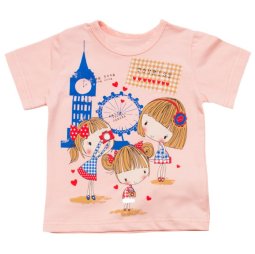 Футболка для девочки стрейч-кулир 206-452 Персиковый Tourist