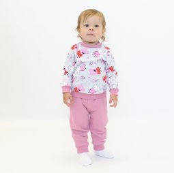 Костюм для дівчинки двонитка 7210-363 Пильна троянда Пеппа 