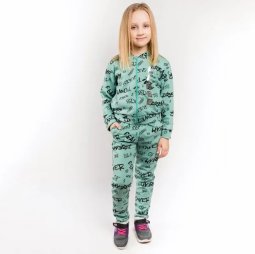 Спортивний костюм для дівчинки двонитка П-1346-363 Бірюзовий 