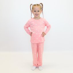 Комплект для дівчинки інтерлок 378-793 Персиковий Сердечки 