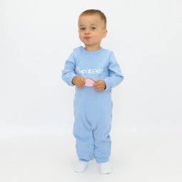 Ромпер для хлопчика рубчик начіс 7202-182 Блакитний Пиріжечок