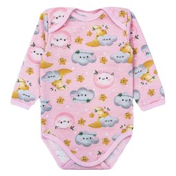 Боди для девочки начес 6250-033 Розовый Тучки