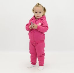 Костюм для девочки трехнитка начес 7228-352 Малиновый Котик