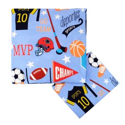 Полуторний комплект постільної білизни бязь 903-203 Блакитний Спорт