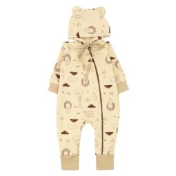 Комбинезон детский трехнитка начес 7257-353 Бежевый Животные