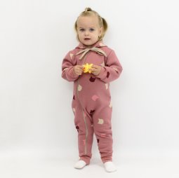 Комбінезон для дівчинки тринитка начіс 7257-353 Терракотовий Котики