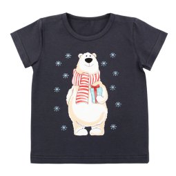 Футболка детская стрейч-кулир 2255-452 Темно-серый Мишка