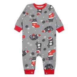 Ромпер детский начес 7260-033 Темно-серый Котик уценка (пятна)