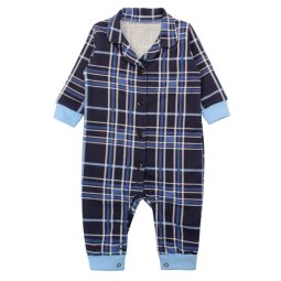 Ромпер дитячий начіс 7241-033 Синій Клітинка 