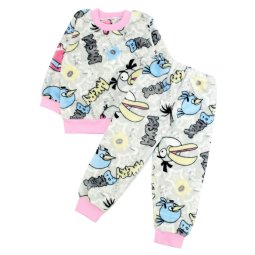 Пижама для девочки махра 329-573 Розовый Angry Birds