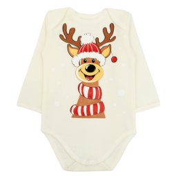 Боді дитячий начіс 6220-042 Молочний Олень уцінка (брак полотна)