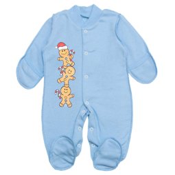Человечек для мальчика начес 7144-042 Голубой Печенье