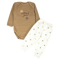 Комплект детский начес 6281-533 Бежевый Сердечки