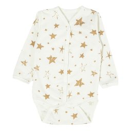 Боди детский начес 614-533 Молочный Большие звездочки