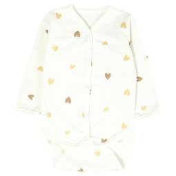 Боди детский начес 614-533 Молочный Сердечки
