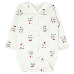 Боді дитячий начіс 614-533 Молочний Love mom dad 