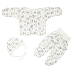 Комплект дитячий начіс 647-533 Молочний Киця