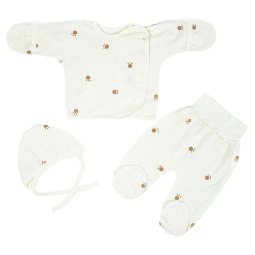 Комплект дитячий начіс 647-533 Молочний Лапки