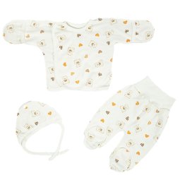 Комплект детский начес 647-533 Молочный Сердечки