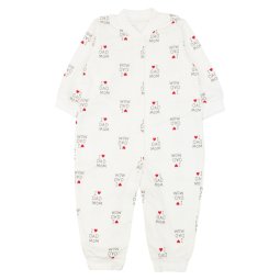 Комбинезон детский начес 706-533 Молочный Love mom dad
