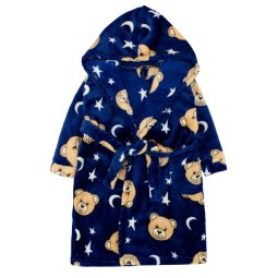 Халат для мальчика махра 569-573 Темно-синий Мишки