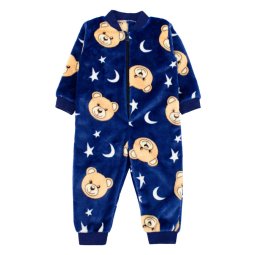Комбинезон для мальчика махра 7229-573 Темно-синий Мишки