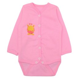 Боди для девочки начес 6139-042 Розовый Жираф