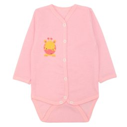 Боди для девочки начес 6139-042 Светло-розовый Жираф