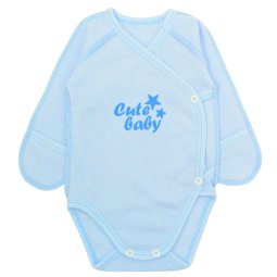 Боди для мальчика начес 6178-042 Голубой Cute baby