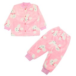 Комплект для дівчинки махра 6303-573 Рожевий Зайчики 