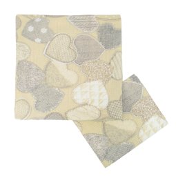 Евро комплект постельного белья бязь 905-203 Бежевый Сердечки