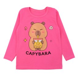 Реглан для девочки стрейч-кулир 4192-452 Малиновый Capybara