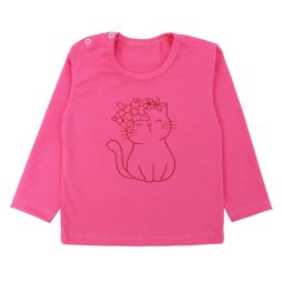 Реглан детский стрейч-кулир 4310-452 Малиновый Кошечка