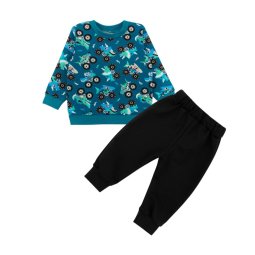 Костюм для мальчика двухнитка 7210-363 Изумрудный Машинки