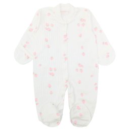 Человечек для девочки интерлок 745-793 Молочный Клубничка