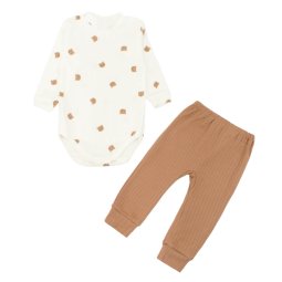 Комплект детский интерлок 6284-793 Молочный Мордочка мишки