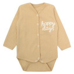 Боди детский интерлок 6139-792 Бежевый Happy days
