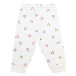 Штанишки для девочки интерлок 714-793 Молочный Сердечки разноцветные