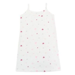 Ночная сорочка для девочки интерлок жаккард 373-893 Молочный Сердечки разноцветные