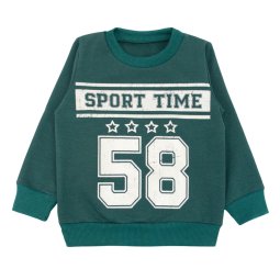 Джемпер дитячий двонитка 4234-362 Смарагдовий Sport time 
