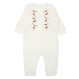 Ромпер для девочки интерлок вафелька 7255-812 Молочный Ягоды