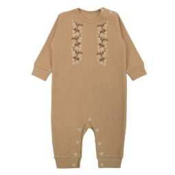 Ромпер для дівчинки інтерлок вафелька 7255-812 Бежевий Ягоди 