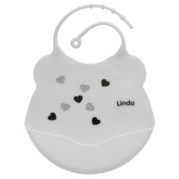 Фартух нагрудний з кишенею Ф933 Сірий Сердечки 