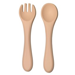 Набор силиконовый ложка и вилка 966 Цвет Бежевый