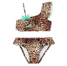 Купальник для девочки ВН501 Леопард с Мятним