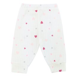 Штанишки для девочки интерлок жаккард 714-893 Молочный Сердечки разноцветные