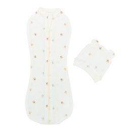 Комплект (кокон) дитячий інтерлок 7179-793 Молочний Лапки 