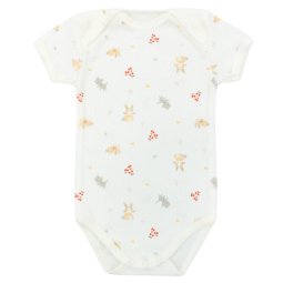 Боди детский интерлок рапорт 6251-793 Молочный Зайчики