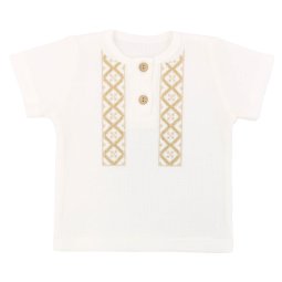 Футболка детская интерлок вафелька 2348-812 Молочный Ромбик