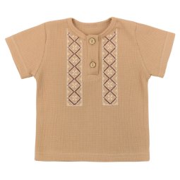 Футболка детская интерлок вафелька 2348-812 Бежевый Ромбик